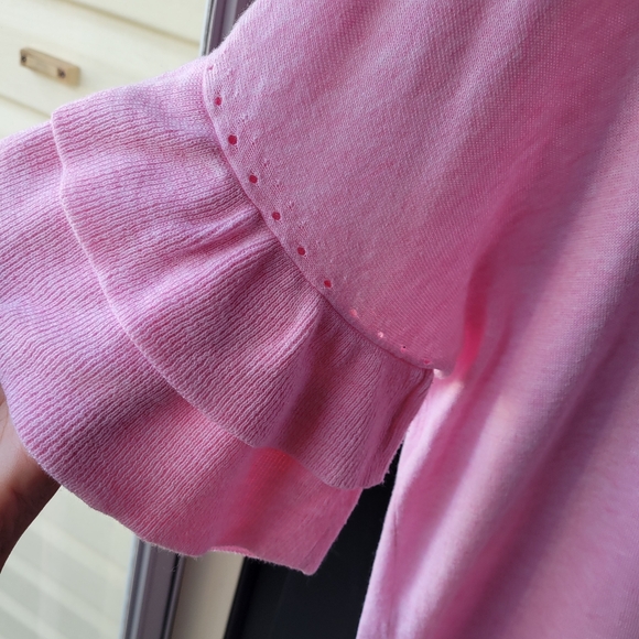 Lilly Pulitzer Kresta Sweater Heathered Resort PINK Retail $108 Coolmax M Mint - Picture 4 of 9